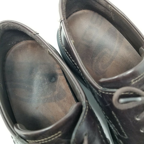 Ecco Mens Brown Lace Up Leather Dress Shoes - Picture 6 of 8